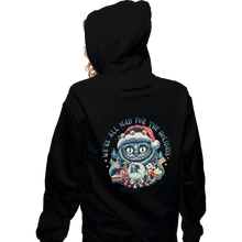 Load image into Gallery viewer, Secret_Shirts Zippered Hoodies, Unisex / Small / Black Christmas Cat
