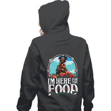 Load image into Gallery viewer, Daily_Deal_Shirts Zippered Hoodies, Unisex / Small / Dark Heather I'm Here For The Food