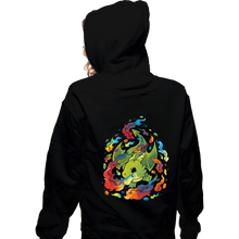 Load image into Gallery viewer, Shirts Zippered Hoodies, Unisex / Small / Black Rainbow Dragon