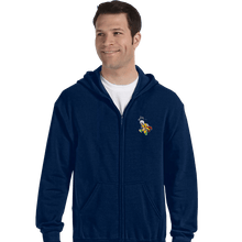 Load image into Gallery viewer, Secret_Shirts Zippered Hoodies, Unisex / Small / Navy Mjolnir Bros