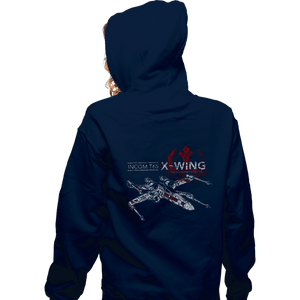 Shirts Zippered Hoodies, Unisex / Small / Navy T-65 X-Wing