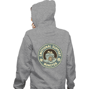 Daily_Deal_Shirts Zippered Hoodies, Unisex / Small / Sports Grey Emotional Support Monster