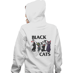 Shirts Pullover Hoodies, Unisex / Small / White Black Cats Flag