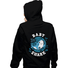 Load image into Gallery viewer, Shirts Zippered Hoodies, Unisex / Small / Black Cute Baby Shark