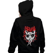 Load image into Gallery viewer, Shirts Zippered Hoodies, Unisex / Small / Black Black Metal Cat