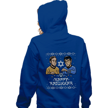 Load image into Gallery viewer, Daily_Deal_Shirts Zippered Hoodies, Unisex / Small / Royal Blue Celebrate Hanukkah

