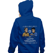 Load image into Gallery viewer, Daily_Deal_Shirts Zippered Hoodies, Unisex / Small / Royal Blue Celebrate Hanukkah