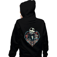 Load image into Gallery viewer, Daily_Deal_Shirts Zippered Hoodies, Unisex / Small / Black Heart Jack Skellington