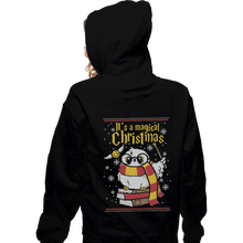 Load image into Gallery viewer, Shirts Zippered Hoodies, Unisex / Small / Black Owl Magic Christmas