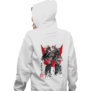 Daily_Deal_Shirts Zippered Hoodies, Unisex / Small / White Destruction Sumi-e