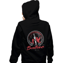 Load image into Gallery viewer, Shirts Zippered Hoodies, Unisex / Small / Black Bonfire Moonlight