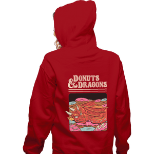 Shirts Zippered Hoodies, Unisex / Small / Red Donuts And Dragons