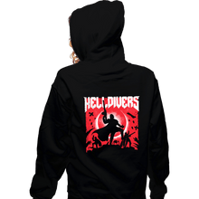 Load image into Gallery viewer, Last_Chance_Shirts Zippered Hoodies, Unisex / Small / Black Helldivers