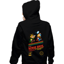 Load image into Gallery viewer, Secret_Shirts Zippered Hoodies, Unisex / Small / Black Super Norse Bros