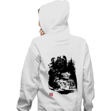 Load image into Gallery viewer, Daily_Deal_Shirts Zippered Hoodies, Unisex / Small / White Dark Lord In The Snow Planet Sumi-e