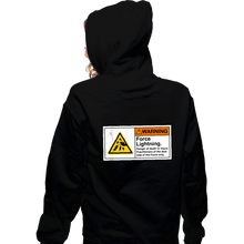 Load image into Gallery viewer, Daily_Deal_Shirts Zippered Hoodies, Unisex / Small / Black Caution Force Lightning