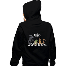 Load image into Gallery viewer, Shirts Zippered Hoodies, Unisex / Small / Black Aliens On Abbey Road