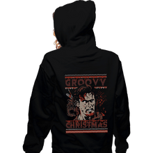 Load image into Gallery viewer, Daily_Deal_Shirts Zippered Hoodies, Unisex / Small / Black Groovy Christmas