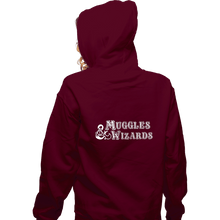 Load image into Gallery viewer, Secret_Shirts Zippered Hoodies, Unisex / Small / Maroon Muggles And Wizards