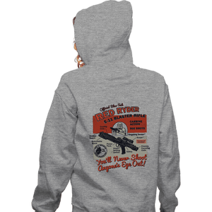 Daily_Deal_Shirts Zippered Hoodies, Unisex / Small / Sports Grey Red Ryder Blaster