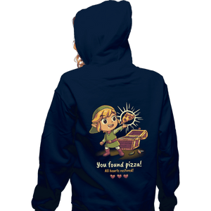 Daily_Deal_Shirts Zippered Hoodies, Unisex / Small / Navy Legendary Pizza