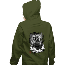 Load image into Gallery viewer, Shirts Zippered Hoodies, Unisex / Small / Military Green The Hunter And The Demon