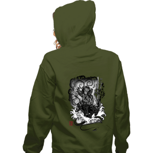 Shirts Zippered Hoodies, Unisex / Small / Military Green The Hunter And The Demon