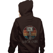 Load image into Gallery viewer, Shirts Zippered Hoodies, Unisex / Small / Dark Chocolate Retro Mjollnir