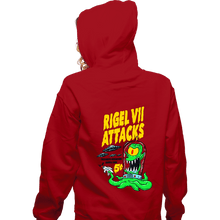 Load image into Gallery viewer, Last_Chance_Shirts Zippered Hoodies, Unisex / Small / Red Rigel 7 Attacks
