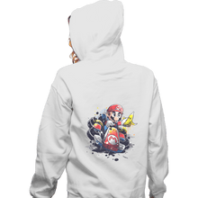 Load image into Gallery viewer, Shirts Zippered Hoodies, Unisex / Small / White Go Kart Watercolor