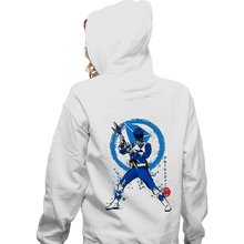 Load image into Gallery viewer, Shirts Zippered Hoodies, Unisex / Small / White Blue Ranger Sumi-e