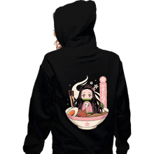 Load image into Gallery viewer, Shirts Zippered Hoodies, Unisex / Small / Black Nezuko Ramen