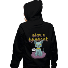 Load image into Gallery viewer, Shirts Zippered Hoodies, Unisex / Small / Black Adopt A Lying Cat