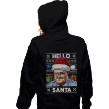Load image into Gallery viewer, Shirts Zippered Hoodies, Unisex / Small / Black Hello Santa
