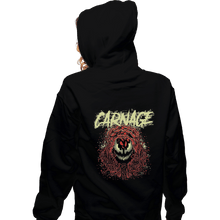 Load image into Gallery viewer, Shirts Zippered Hoodies, Unisex / Small / Black Carnage Red
