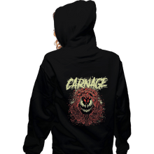 Load image into Gallery viewer, Shirts Zippered Hoodies, Unisex / Small / Black Carnage Red