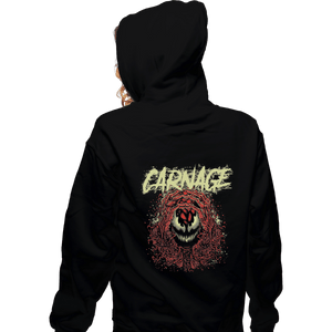 Shirts Zippered Hoodies, Unisex / Small / Black Carnage Red
