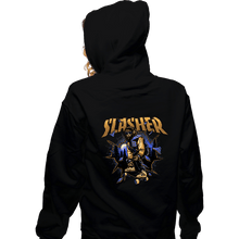 Load image into Gallery viewer, Daily_Deal_Shirts Zippered Hoodies, Unisex / Small / Black Wolf Slasher