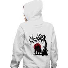Load image into Gallery viewer, Shirts Zippered Hoodies, Unisex / Small / White Black Swordsman Under The Sun