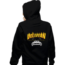 Load image into Gallery viewer, Secret_Shirts Zippered Hoodies, Unisex / Small / Black Delorean Outatime