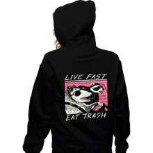 Load image into Gallery viewer, Secret_Shirts Zippered Hoodies, Unisex / Small / Black Live Fast Eat Trash