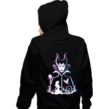 Load image into Gallery viewer, Daily_Deal_Shirts Zippered Hoodies, Unisex / Small / Black Glitched Maleficent