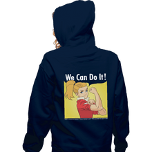 Load image into Gallery viewer, Shirts Zippered Hoodies, Unisex / Small / Navy Adora Says We Can Do It!
