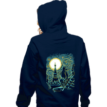 Load image into Gallery viewer, Shirts Zippered Hoodies, Unisex / Small / Navy Starry Paris Cats