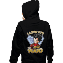 Load image into Gallery viewer, Shirts Zippered Hoodies, Unisex / Small / Black I Love You Over 9000