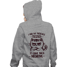 Load image into Gallery viewer, Daily_Deal_Shirts Zippered Hoodies, Unisex / Small / Sports Grey Patience Tested