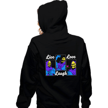 Load image into Gallery viewer, Secret_Shirts Zippered Hoodies, Unisex / Small / Black Live Laugh Myaah