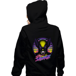 Daily_Deal_Shirts Zippered Hoodies, Unisex / Small / Black Stay Savage