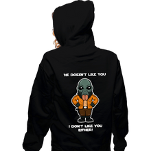 Load image into Gallery viewer, Daily_Deal_Shirts Zippered Hoodies, Unisex / Small / Black He Doesn't Like You