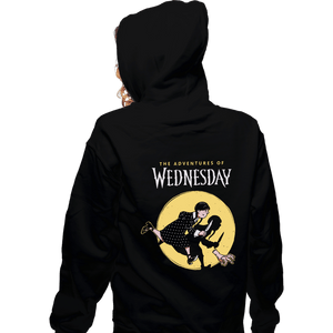 Daily_Deal_Shirts Zippered Hoodies, Unisex / Small / Black The Adventures Of Wednesday